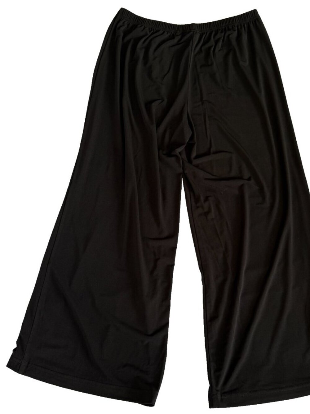 BLACK WIDE LEG PULL ON CROP PANTS WOMENS M PETITE MP 31"x25" JOAN RIVERS
